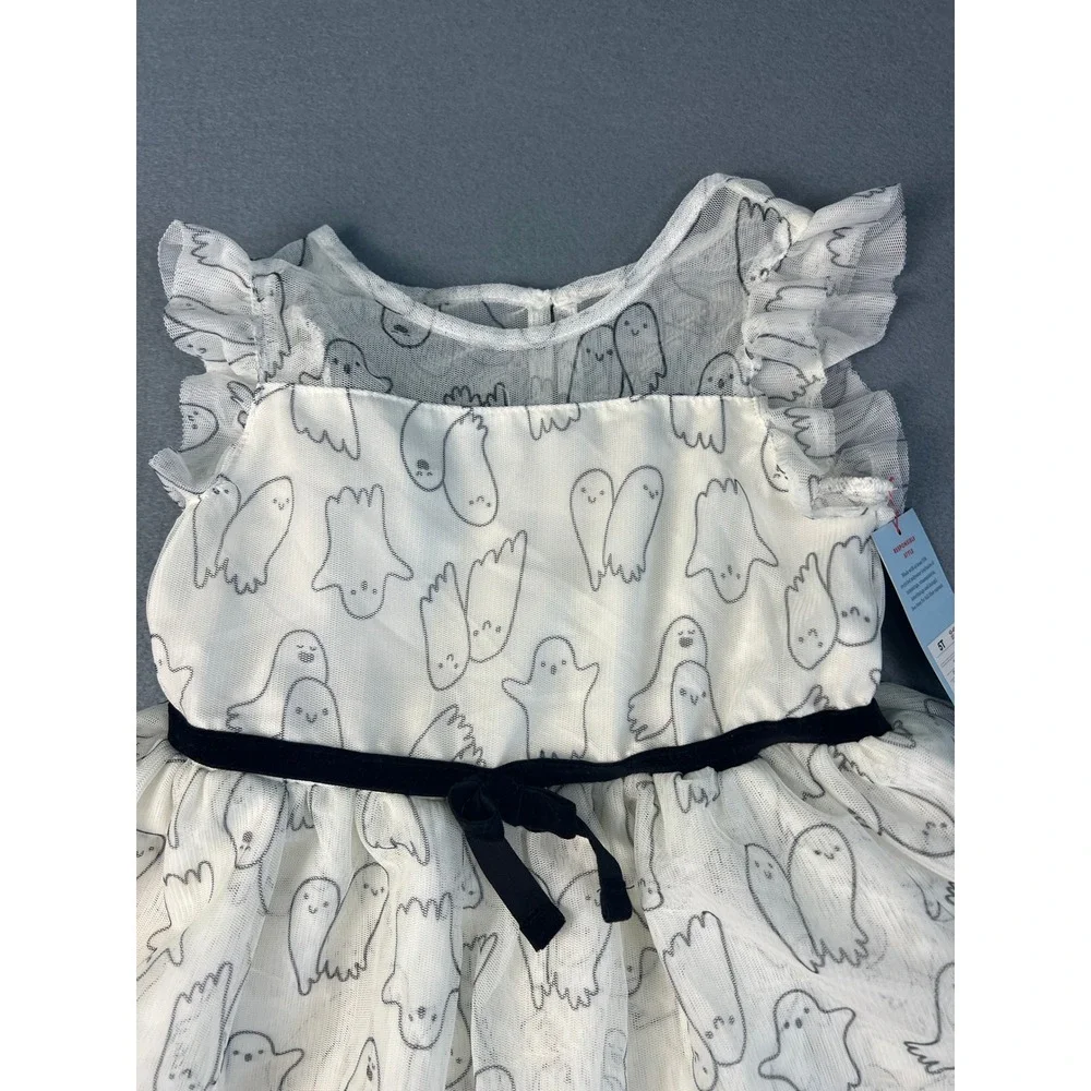 Cat & Jack Ghost Halloween Tulle Dress Spooky Whimsigoth Gothic Kids 5T